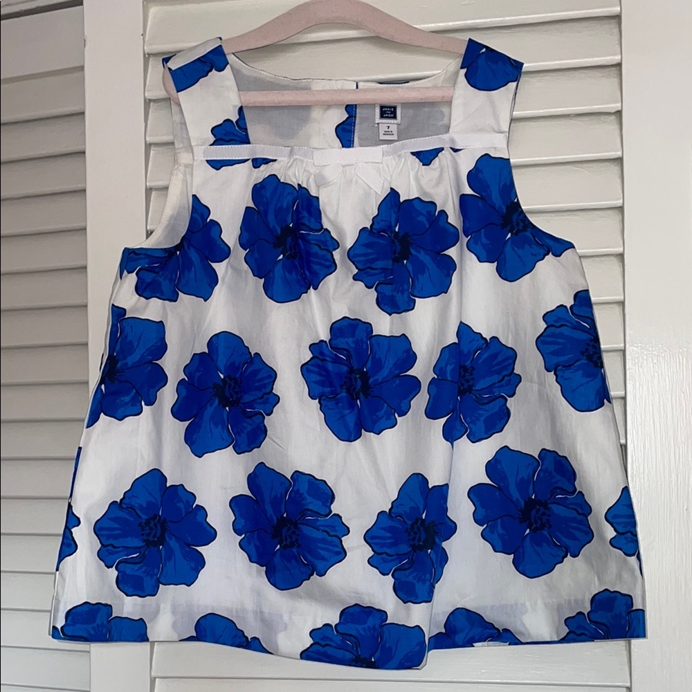 Janie and Jack White and Blue Floral Blouse